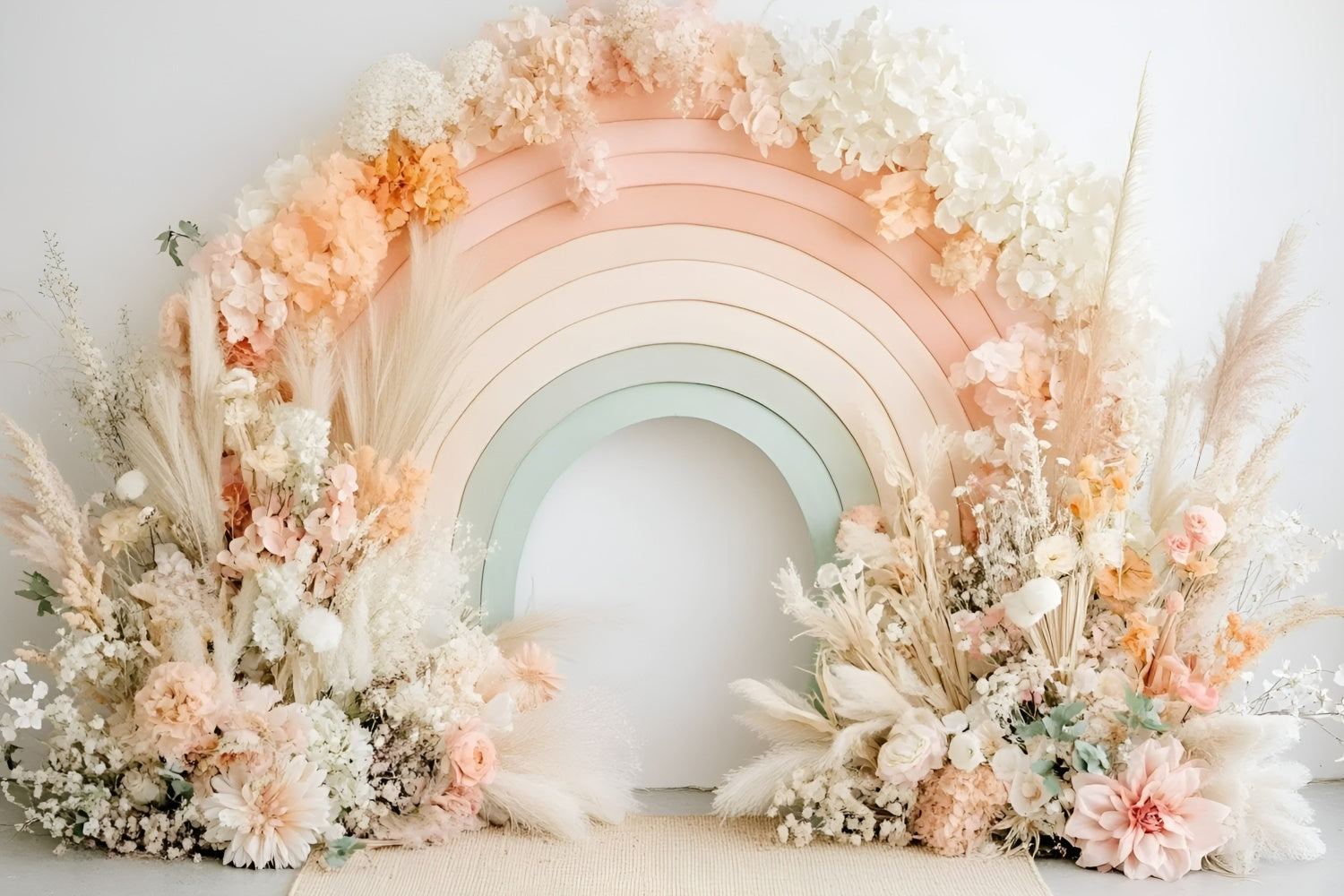 Newborn Photo Backdrop Soft Bohu Flower Arch Backdrop GQ5-192