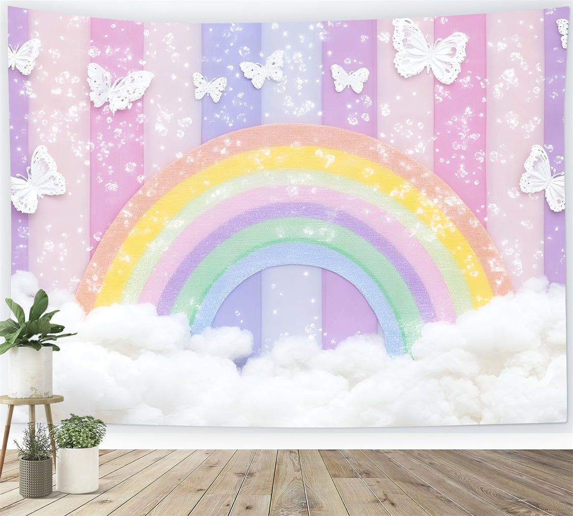 Rainbow Backdrop Fairytale Arch Butterfly Kids Backdrop GQ5-194