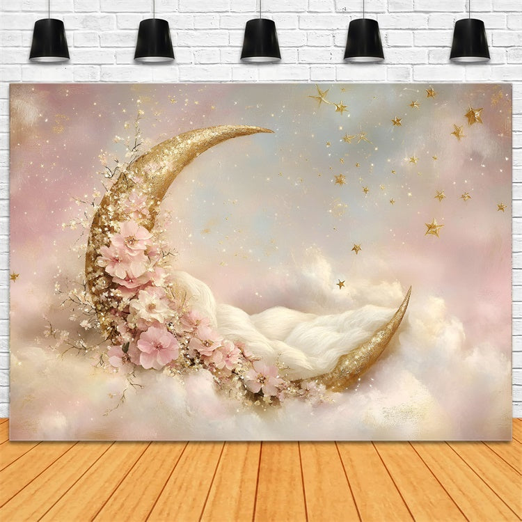 Newborn Photo Backdrop Crescent Blossom Dream Backdrop GQ5-198