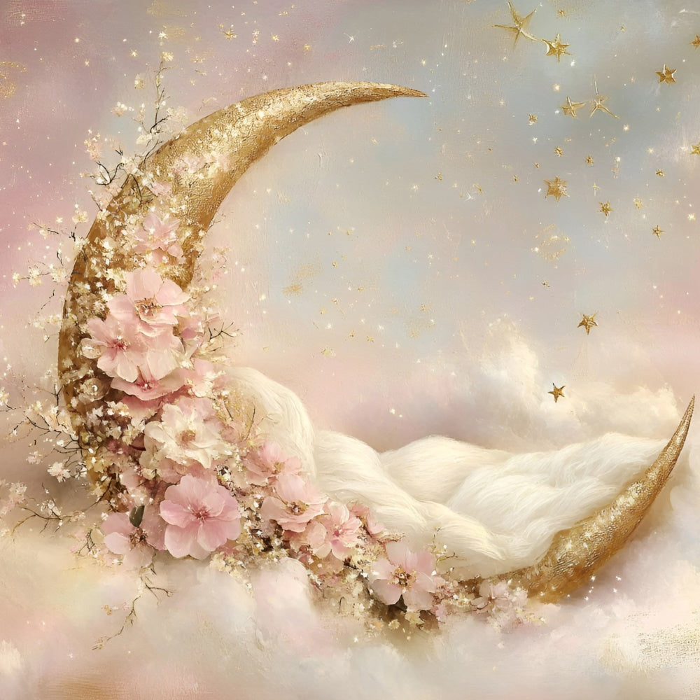 Newborn Photo Backdrop Crescent Blossom Dream Backdrop GQ5-198