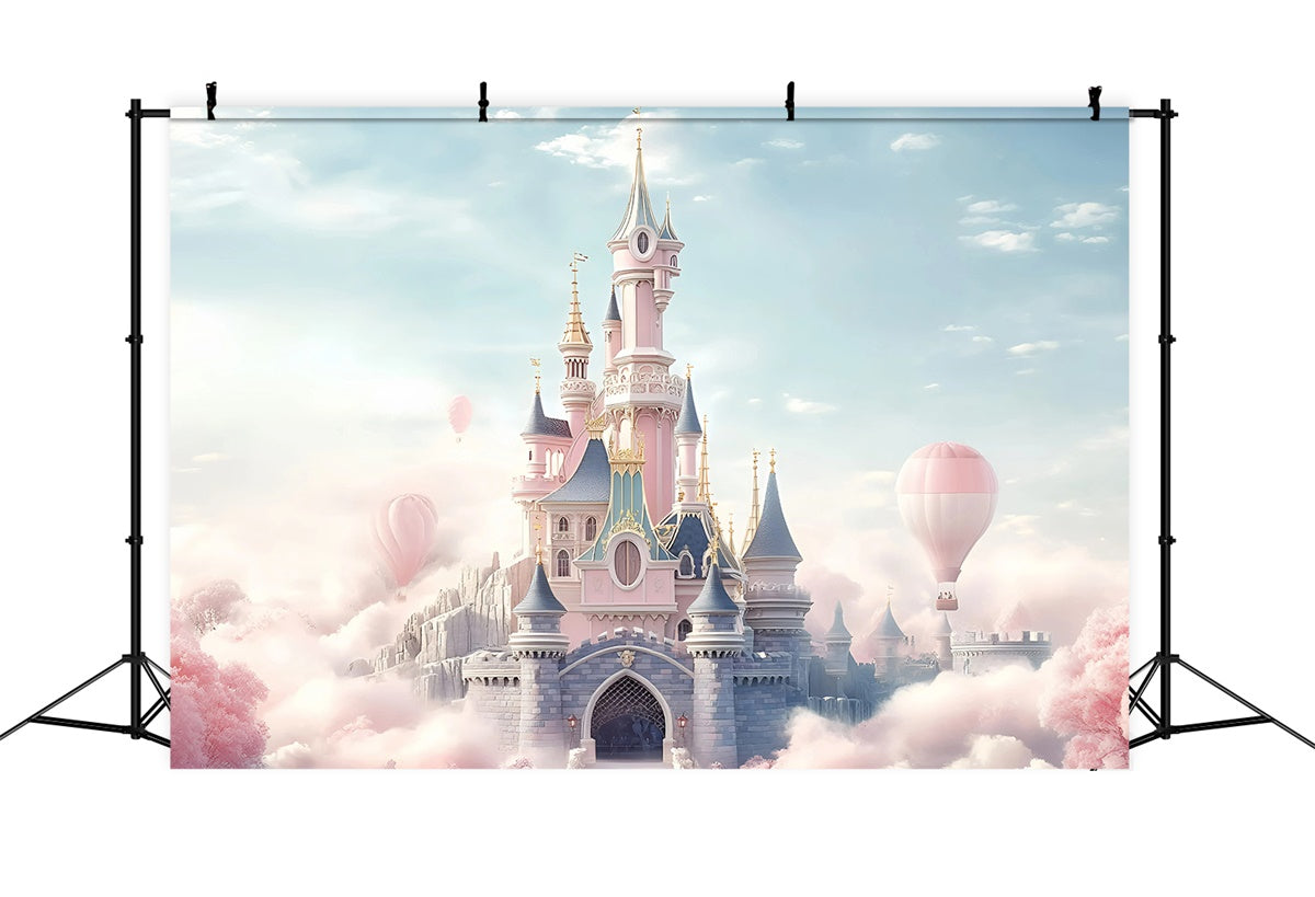 Castle Photo Backdrop Pink Palace Fantasy Kids Backdrop GQ5-199