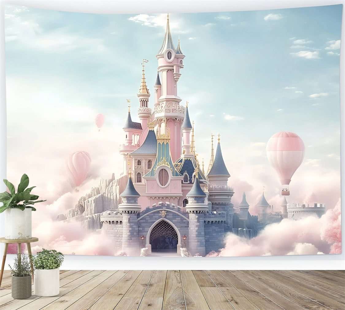 Castle Photo Backdrop Pink Palace Fantasy Kids Backdrop GQ5-199