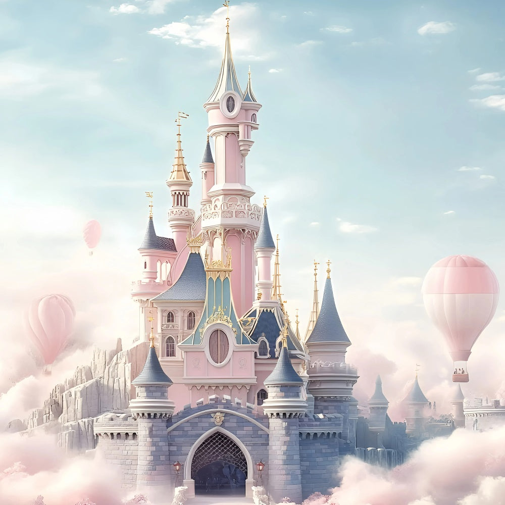 Castle Photo Backdrop Pink Palace Fantasy Kids Backdrop GQ5-199