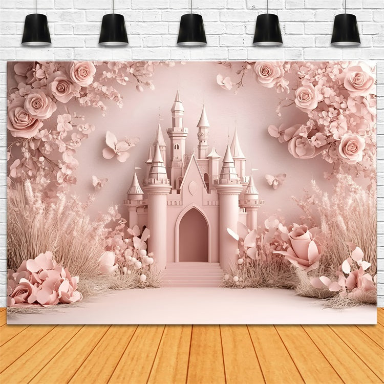 Castle Backdrop Soft Petal Castle Charm Newborn Backdrop GQ5-203