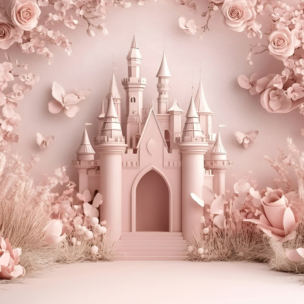 Castle Backdrop Soft Petal Castle Charm Newborn Backdrop GQ5-203