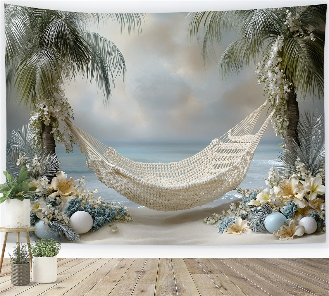 Photography Backdrops For Kids Floral Beach Palm Backdrop GQ5-204