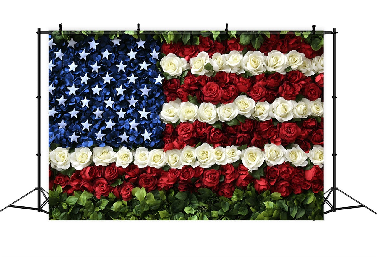 Independence Day Backdrops Flower Wall Celebration Backdrop GQ5-26