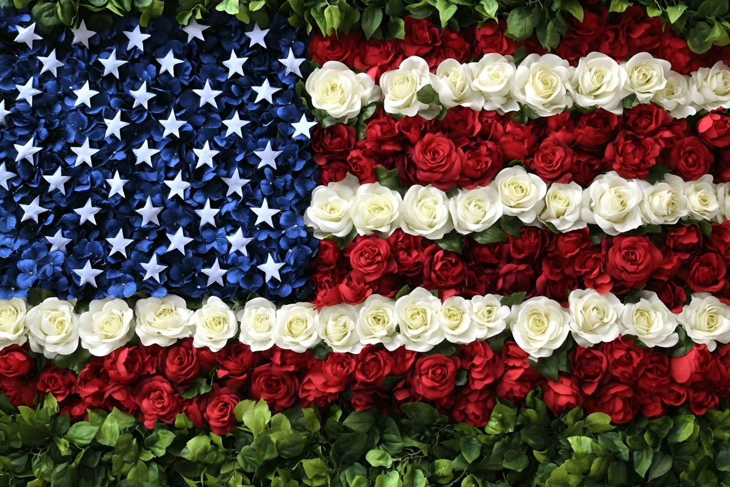 Independence Day Backdrops Flower Wall Celebration Backdrop GQ5-26