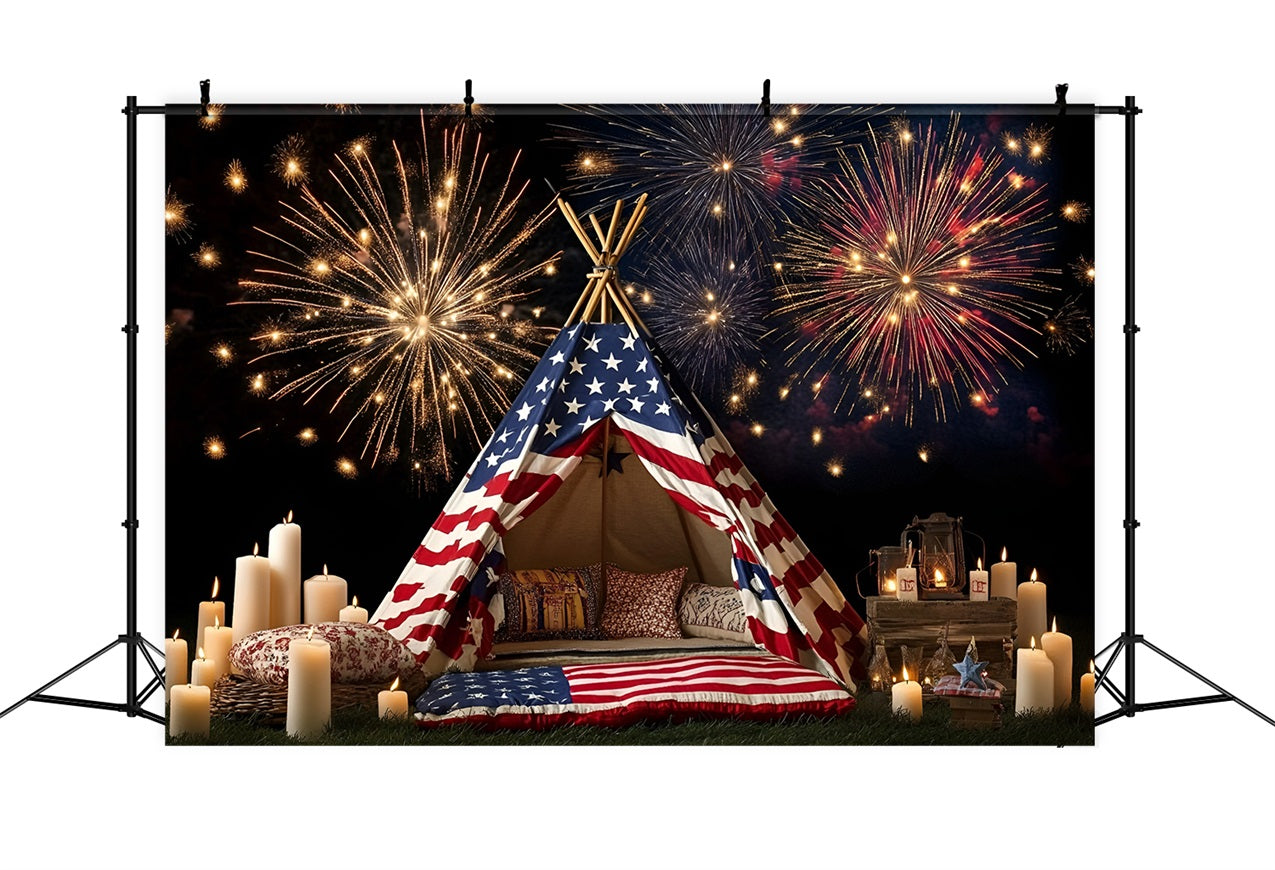 4th of July Fireworks Backdrop Patriotic Tent Backdrop GQ5-28