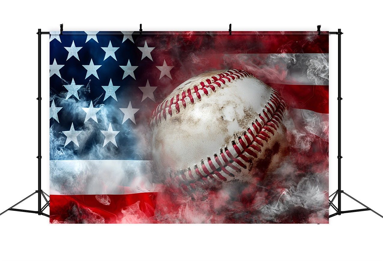 4th of July Photography Backdrops Baseball American Flag Backdrop GQ5-31
