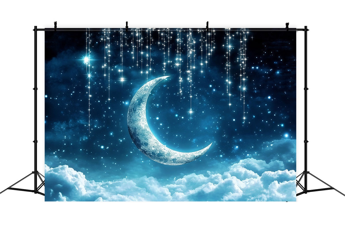 Moon And Stars Backdrop Midnight Blue Moon Backdrop GQ5-68