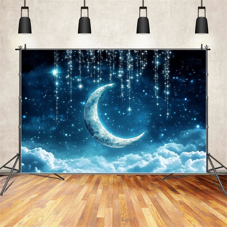 Moon And Stars Backdrop Midnight Blue Moon Backdrop GQ5-68