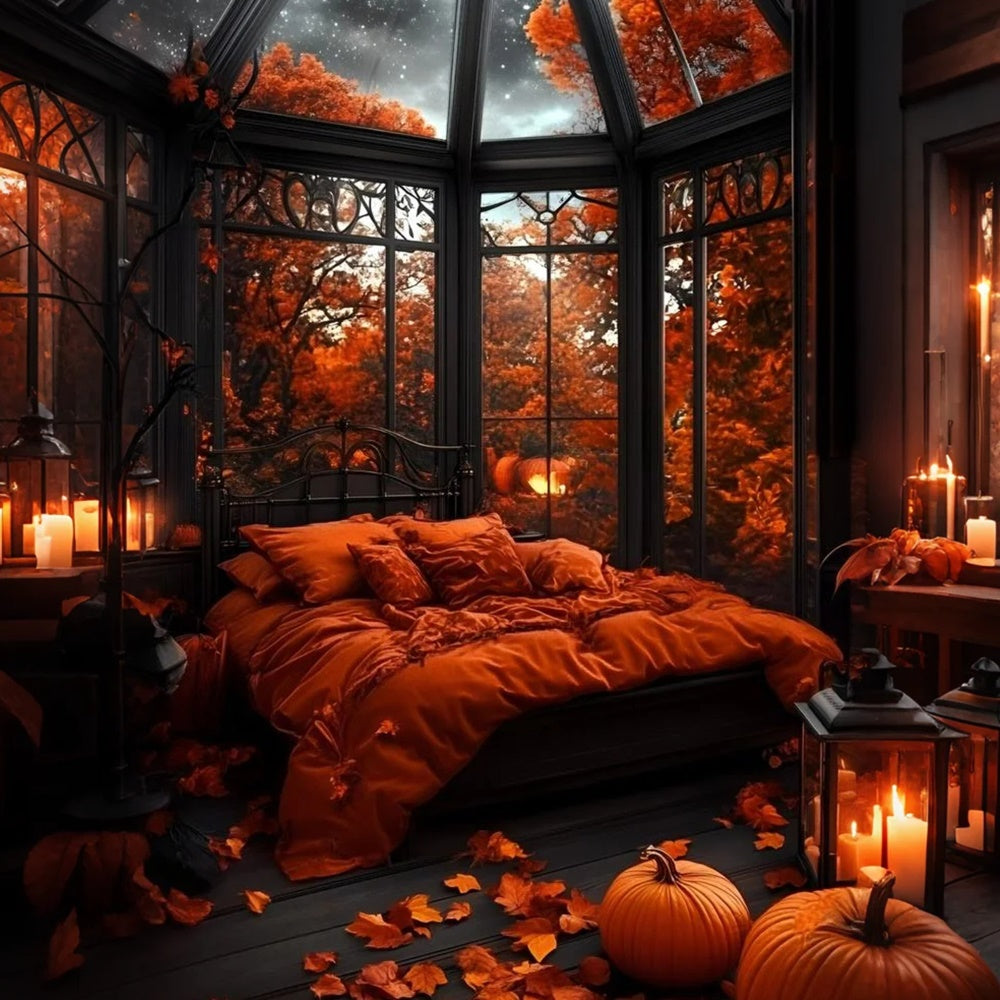 Autumn Backdrop Bedroom Glass Ceiling Stars Backdrop GQ5-88