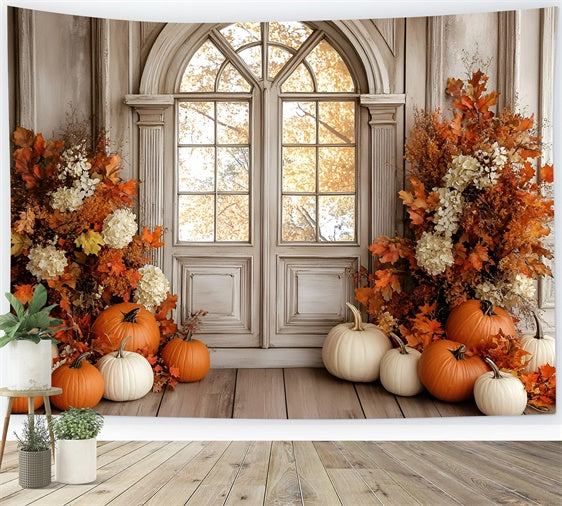 Autumn Photo Backdrop French Cottage Window Backdrop GQ57-101