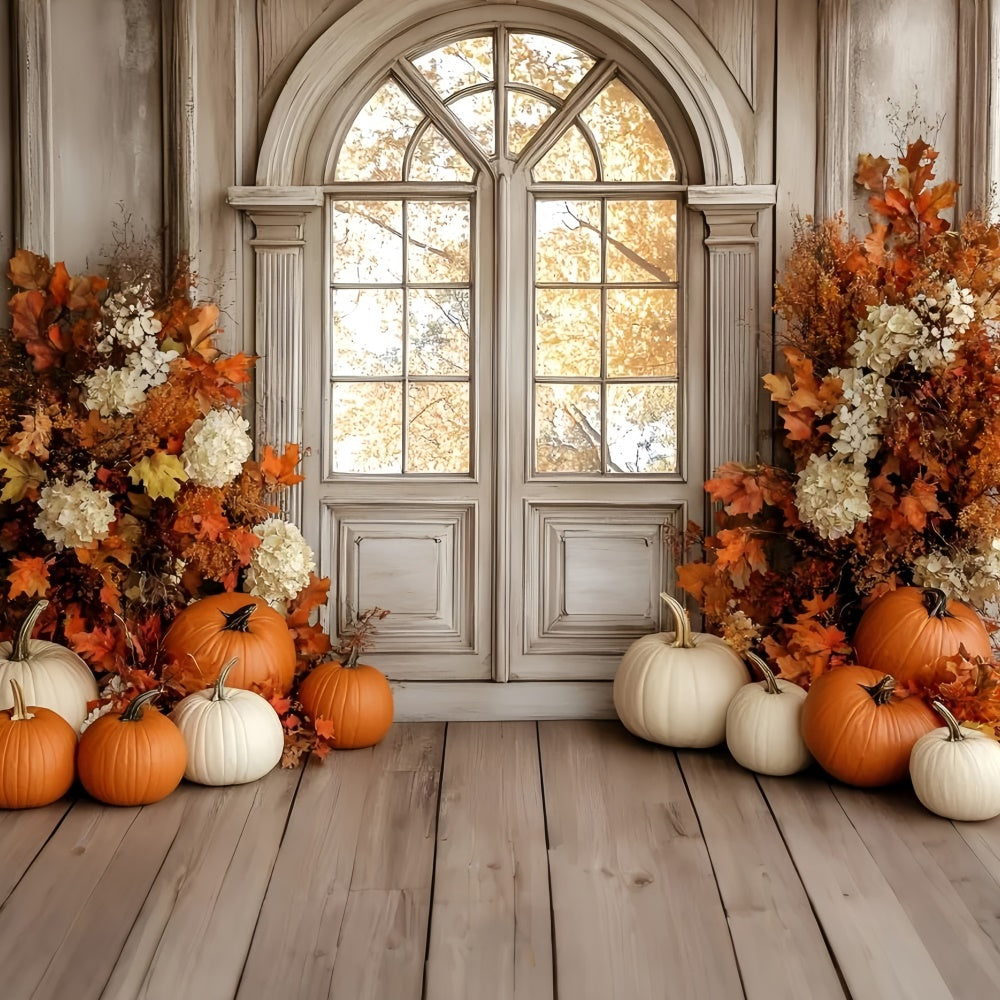 Autumn Photo Backdrop French Cottage Window Backdrop GQ57-101