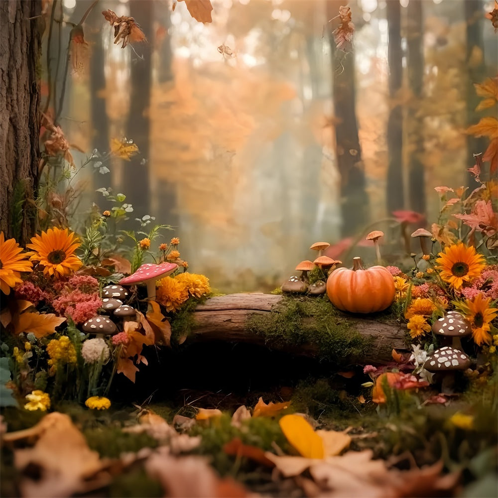 Fall Forest Backdrop Forest Fairyland Pumpkin Backdrop GQ57-109