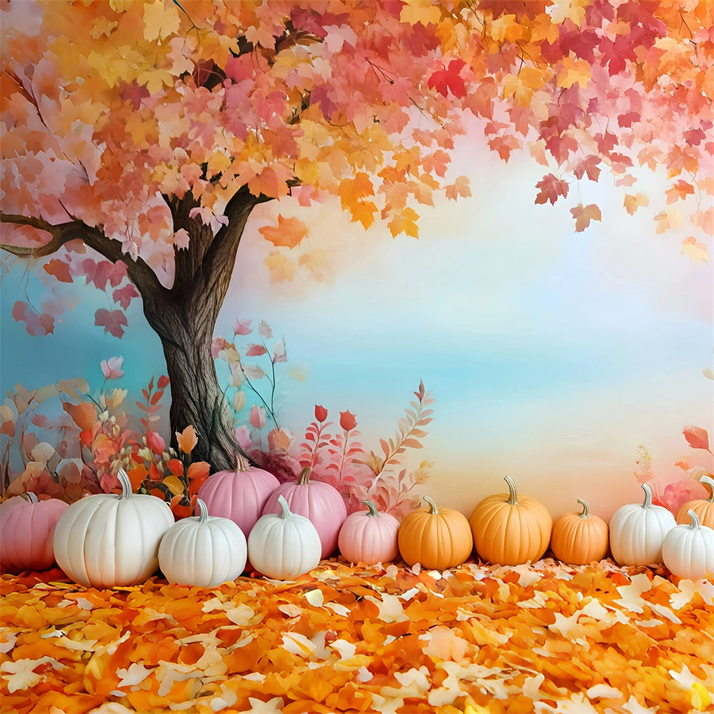 Autumn Leaves Backdrop Pastel Pumpkin Dreams Backdrop GQ57-111