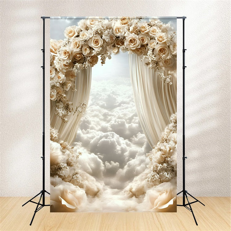 Cloud Photography Backdrop Rose Arch Heaven Backdrop GQ57-114