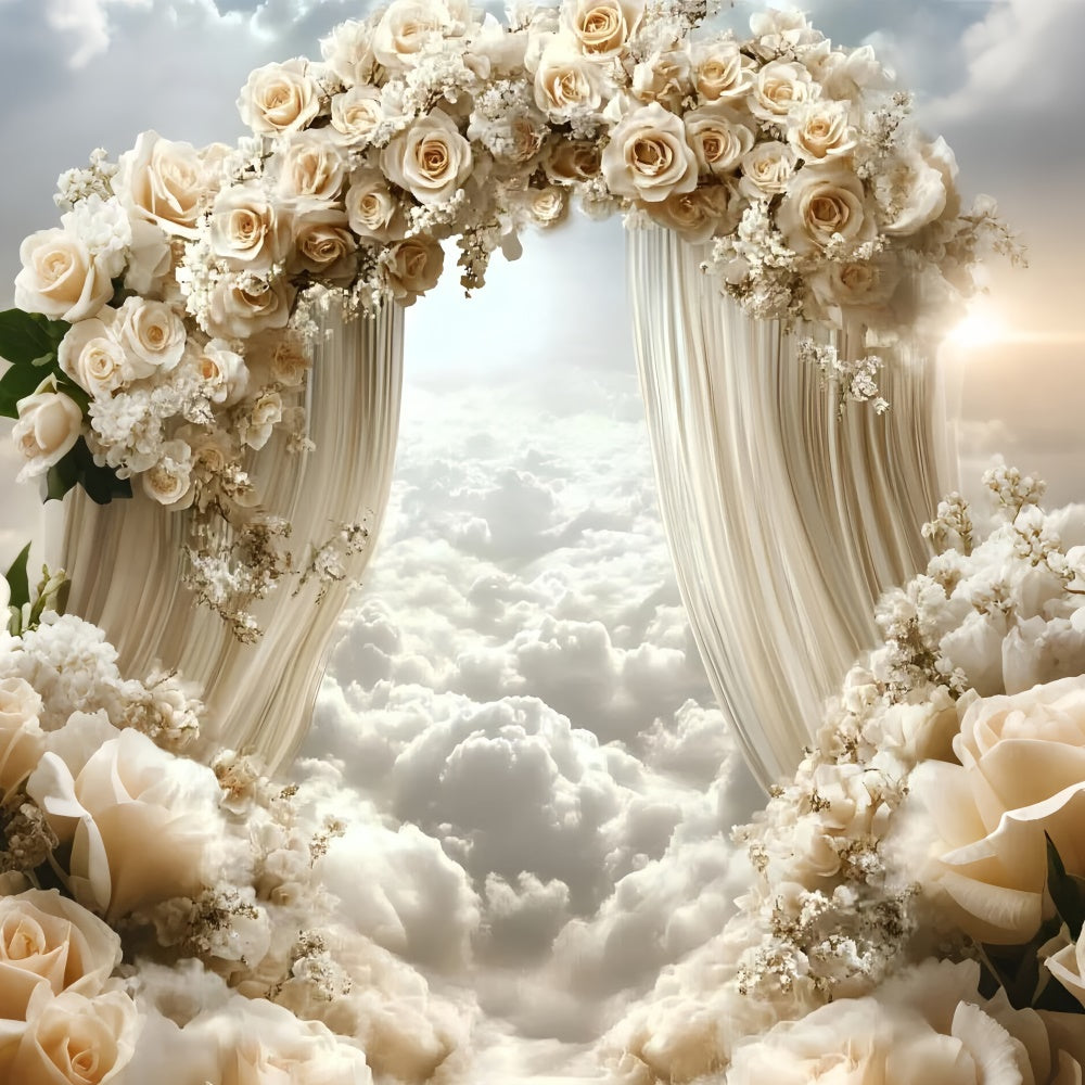 Cloud Photography Backdrop Rose Arch Heaven Backdrop GQ57-114