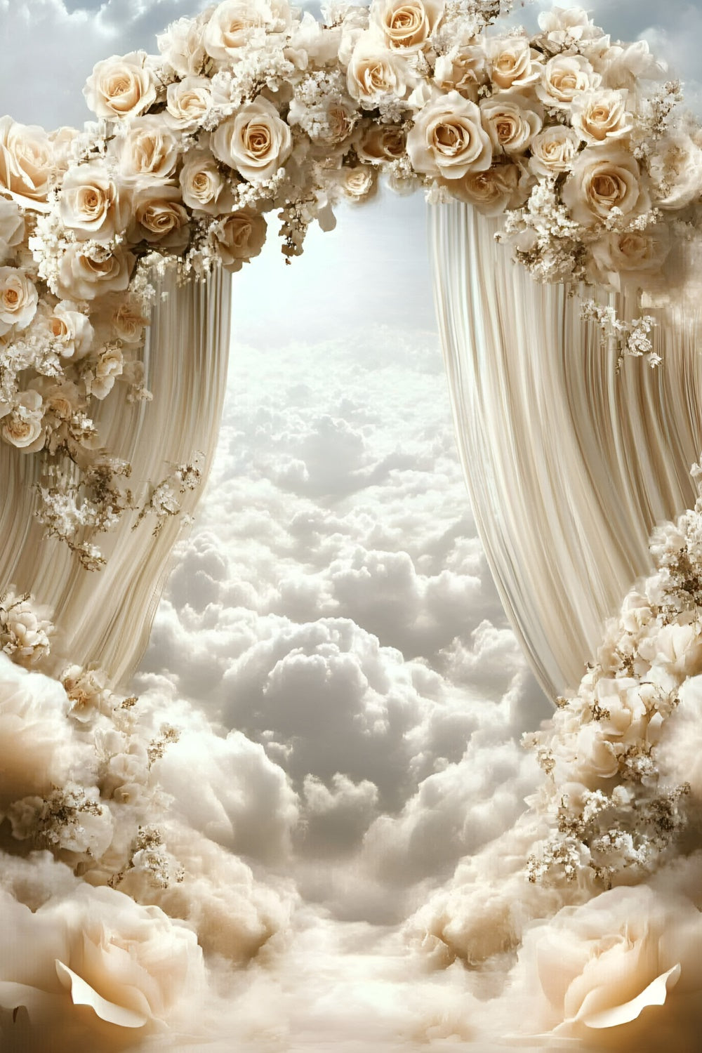 Cloud Photography Backdrop Rose Arch Heaven Backdrop GQ57-114