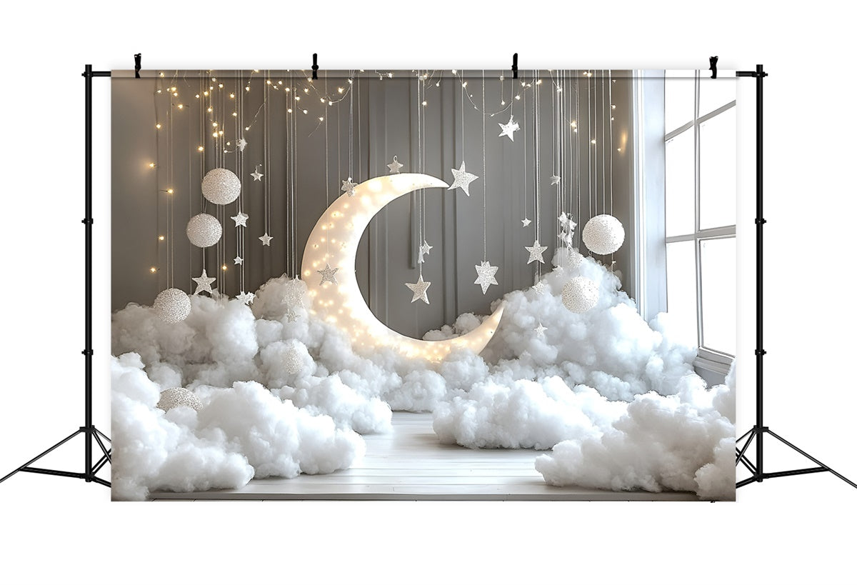 Cloud Backdrops Hanging Stars Moon Setup Backdrop GQ57-125