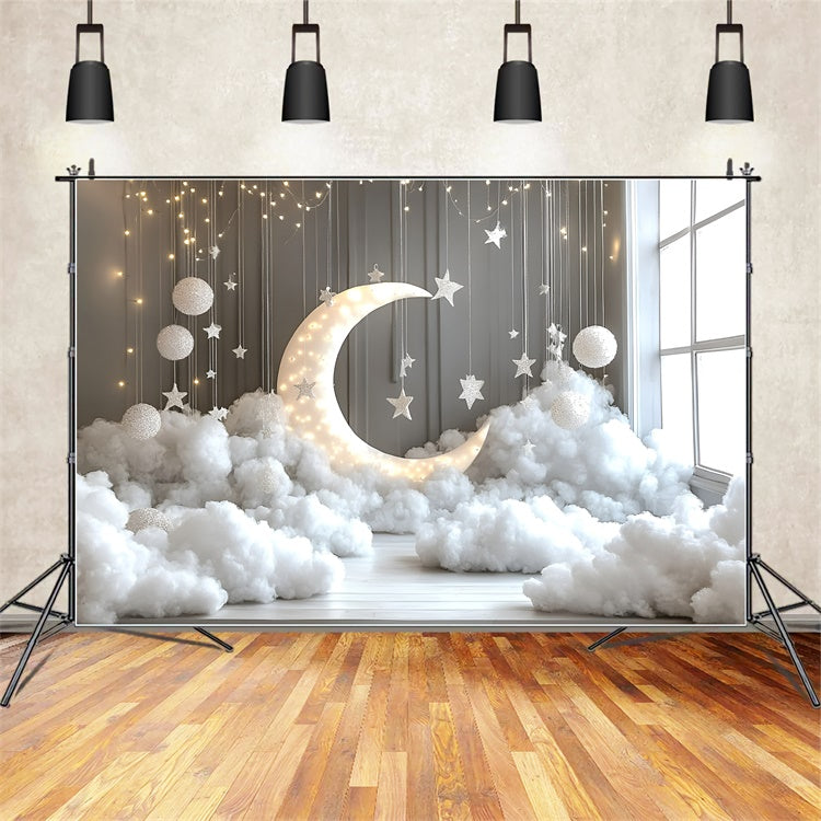 Cloud Backdrops Hanging Stars Moon Setup Backdrop GQ57-125