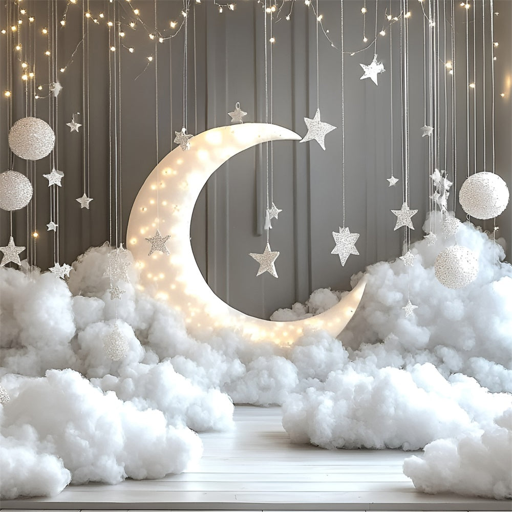Cloud Backdrops Hanging Stars Moon Setup Backdrop GQ57-125