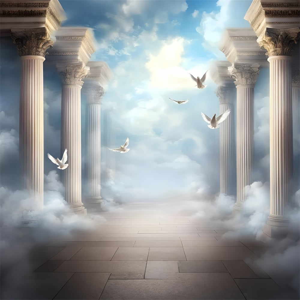 Cloud Backdrops Dove Flight Cloud Temple Backdrop GQ57-129