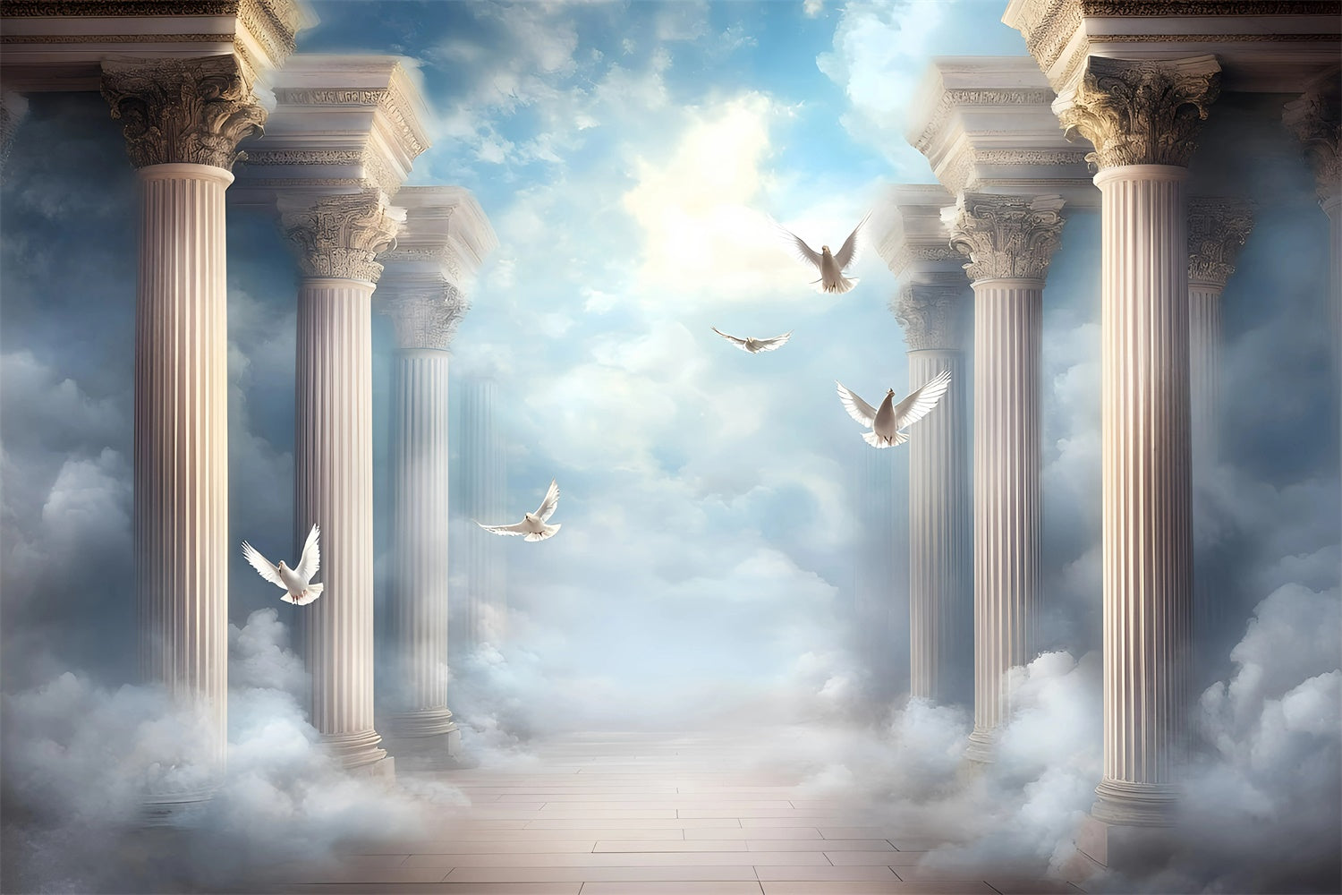 Cloud Backdrops Dove Flight Cloud Temple Backdrop GQ57-129