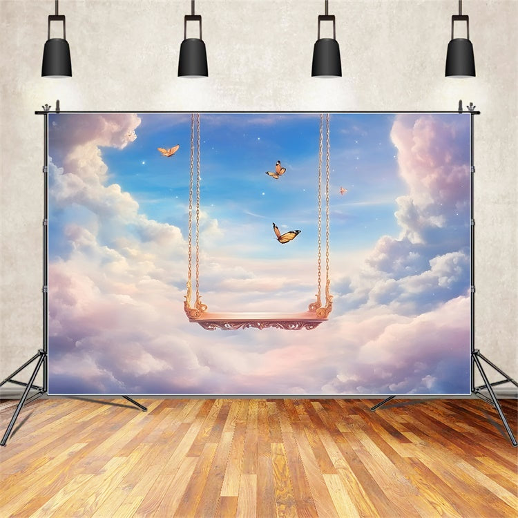 Cloudy Sky Backdrop Pastel Sky Butterfly Backdrop GQ57-130