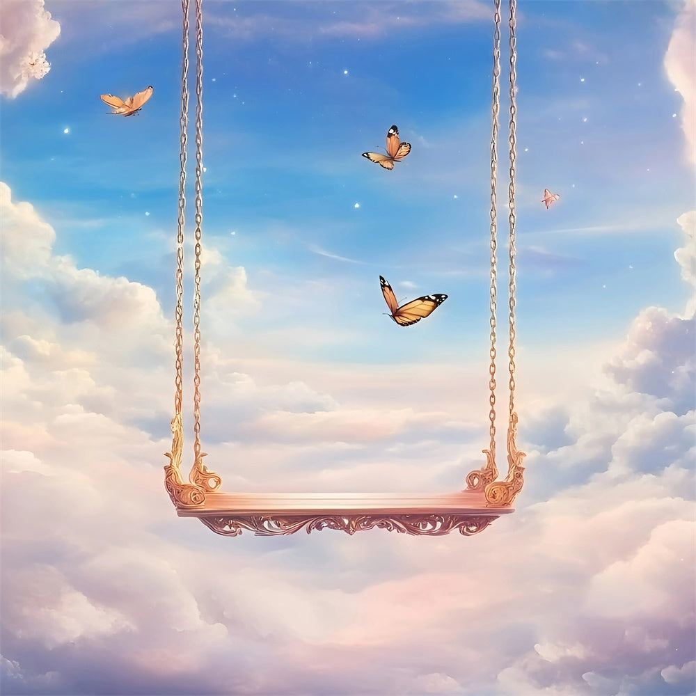 Cloudy Sky Backdrop Pastel Sky Butterfly Backdrop GQ57-130