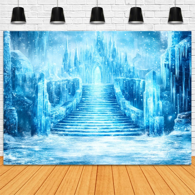Castle Backdrop Frozen Crystal Palace Winter Backdrop GQ57-142