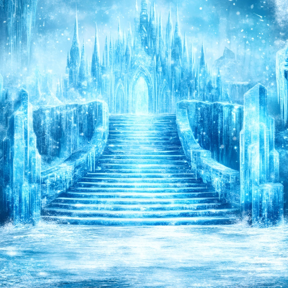 Castle Backdrop Frozen Crystal Palace Winter Backdrop GQ57-142