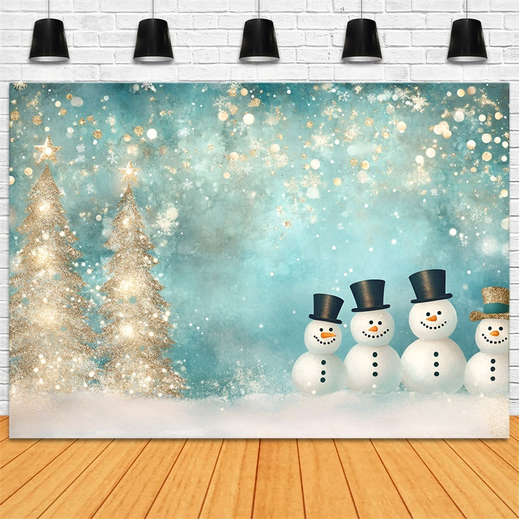 Winter Backdrops Glitter Snowman Parade Backdrop GQ57-149