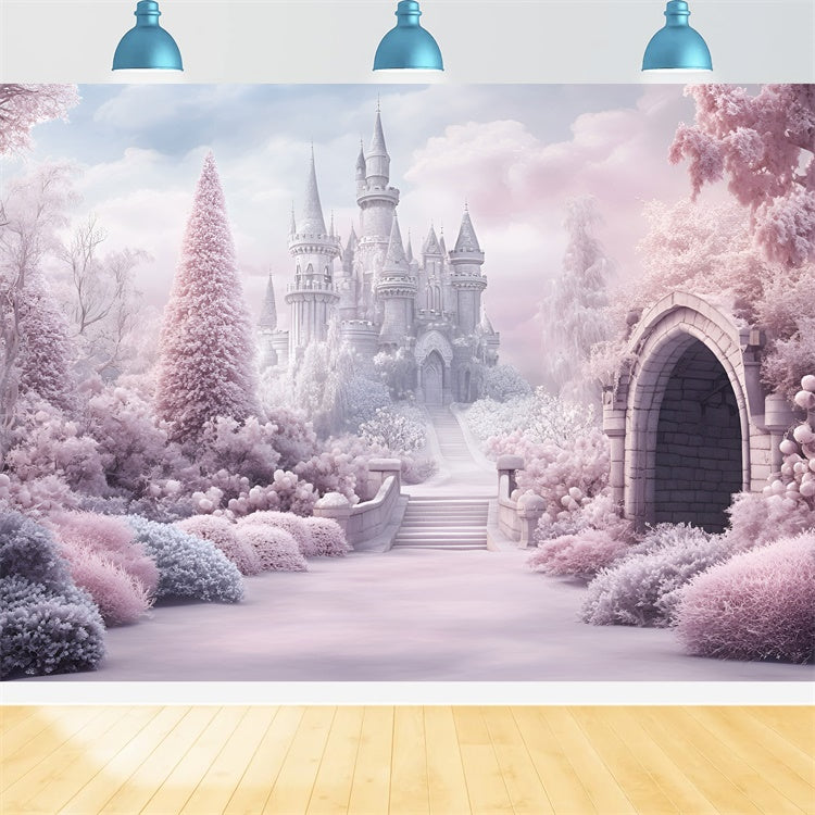 Winter Backdrop Photography Blush Winter Castle Backdrop GQ57-157