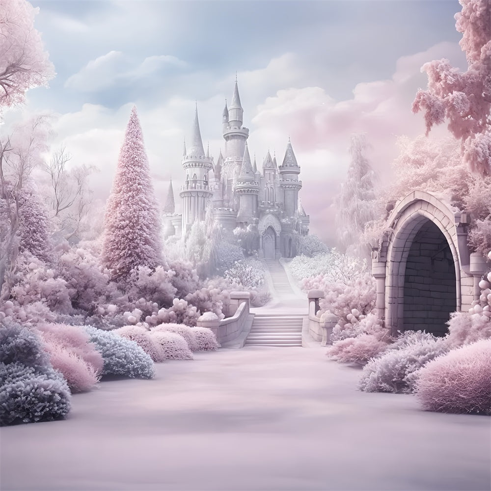 Winter Backdrop Photography Blush Winter Castle Backdrop GQ57-157