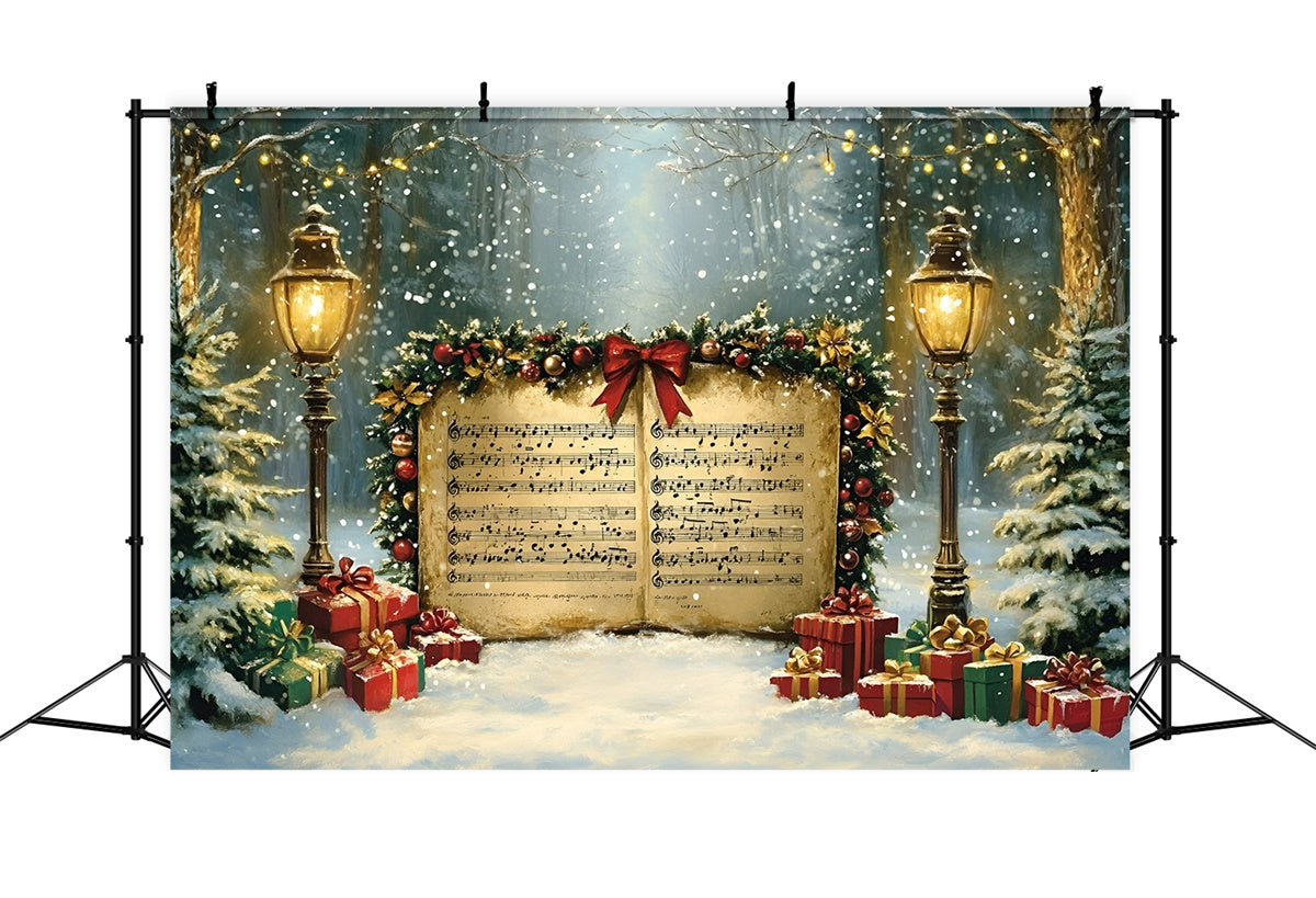 Christmas Photo Backdrops Snowy Night Caroling Backdrop GQ57-16