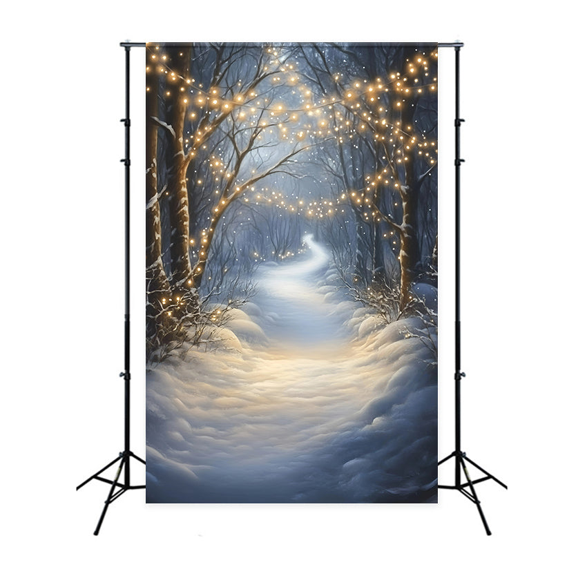 Winter Forest Backdrop Silent Glow Woodland Backdrop GQ57-160