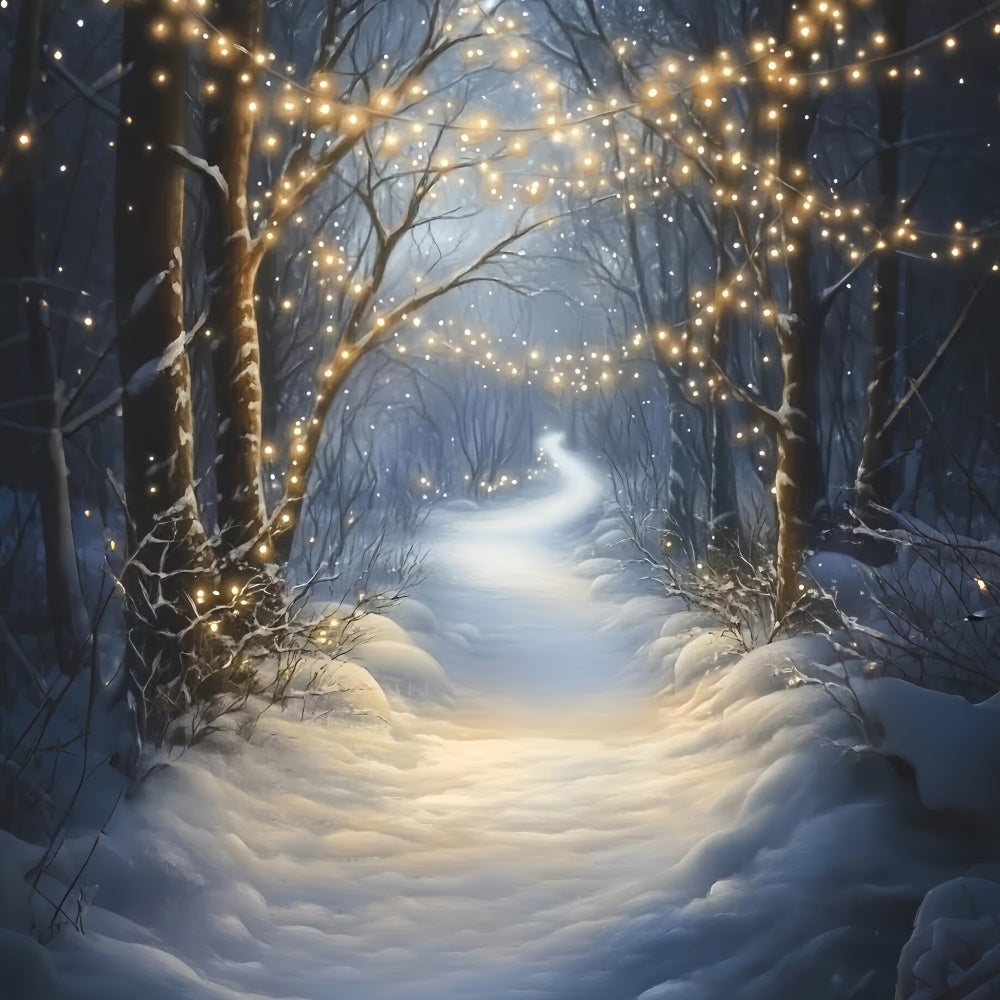 Winter Forest Backdrop Silent Glow Woodland Backdrop GQ57-160