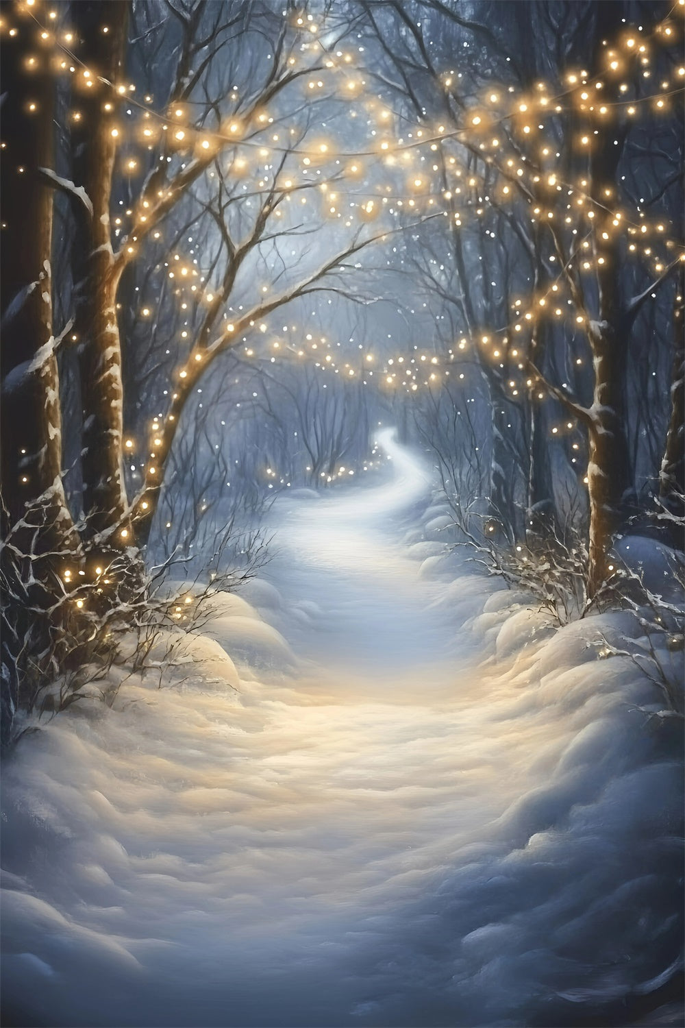 Winter Forest Backdrop Silent Glow Woodland Backdrop GQ57-160
