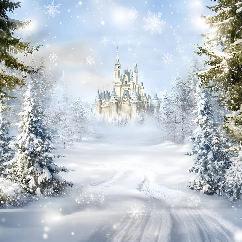 Winter Wonderland Backdrop Fairy Tale Castle Backdrop GQ57-165