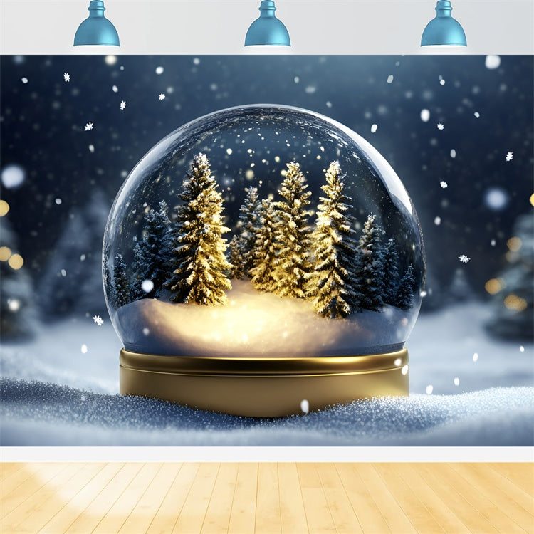 Snow Globe Backdrop Enchanted Globe Forest Backdrop GQ57-173