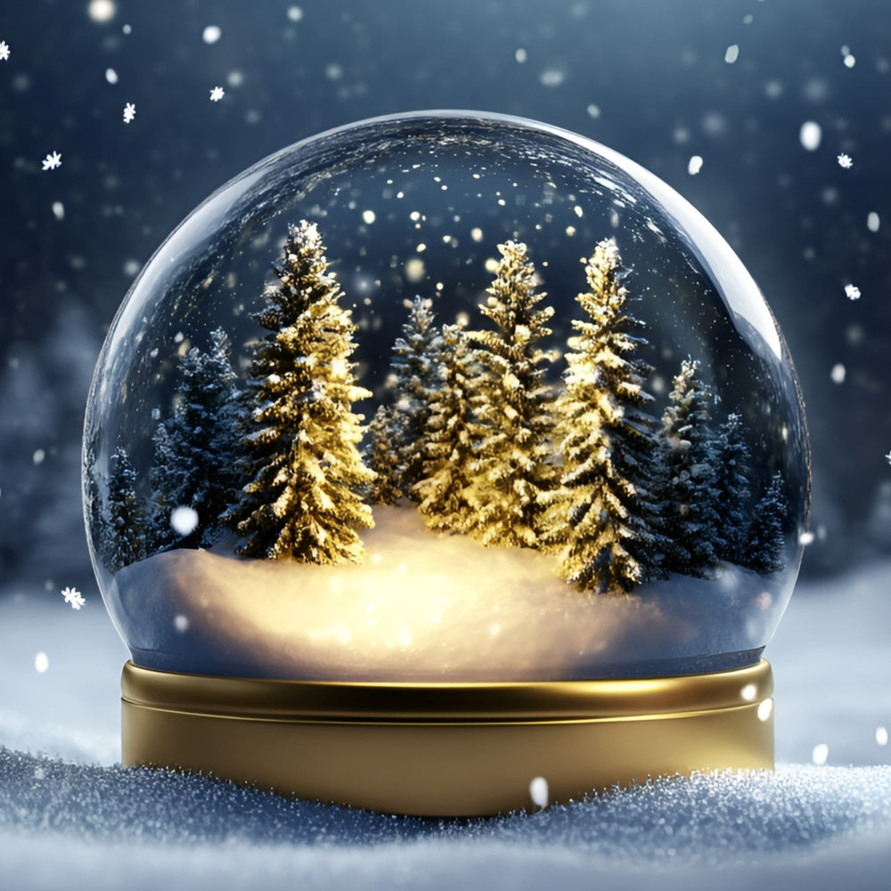Snow Globe Backdrop Enchanted Globe Forest Backdrop GQ57-173