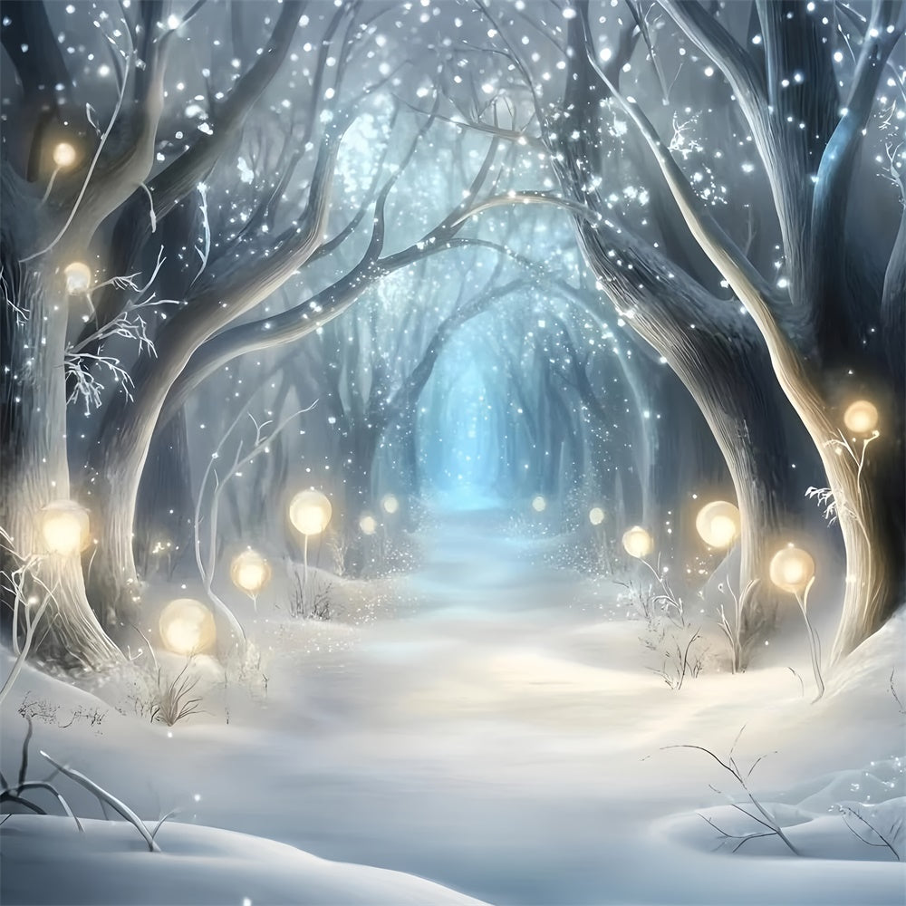 Winter Wonderland Backdrop Mystic Shine Forest Backdrop GQ57-176