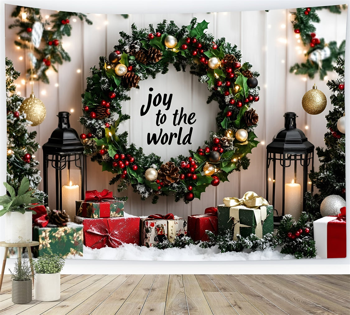 Christmas Backdrop For Photos Garland Glow Gifts Backdrop GQ57-18