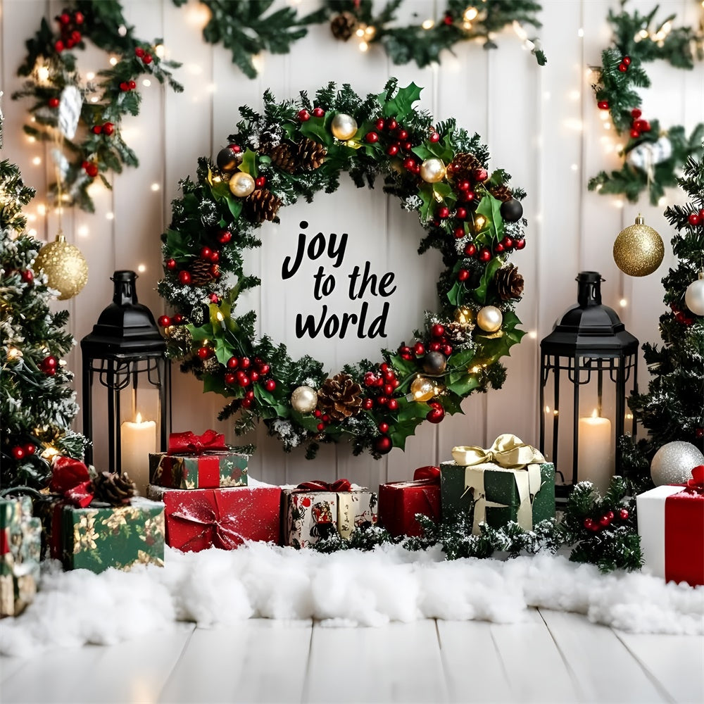 Christmas Backdrop For Photos Garland Glow Gifts Backdrop GQ57-18
