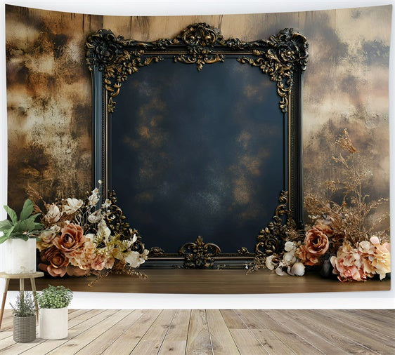 Artistic Backdrop Gold Frame Bloom Fabric Backdrops GQ57-187