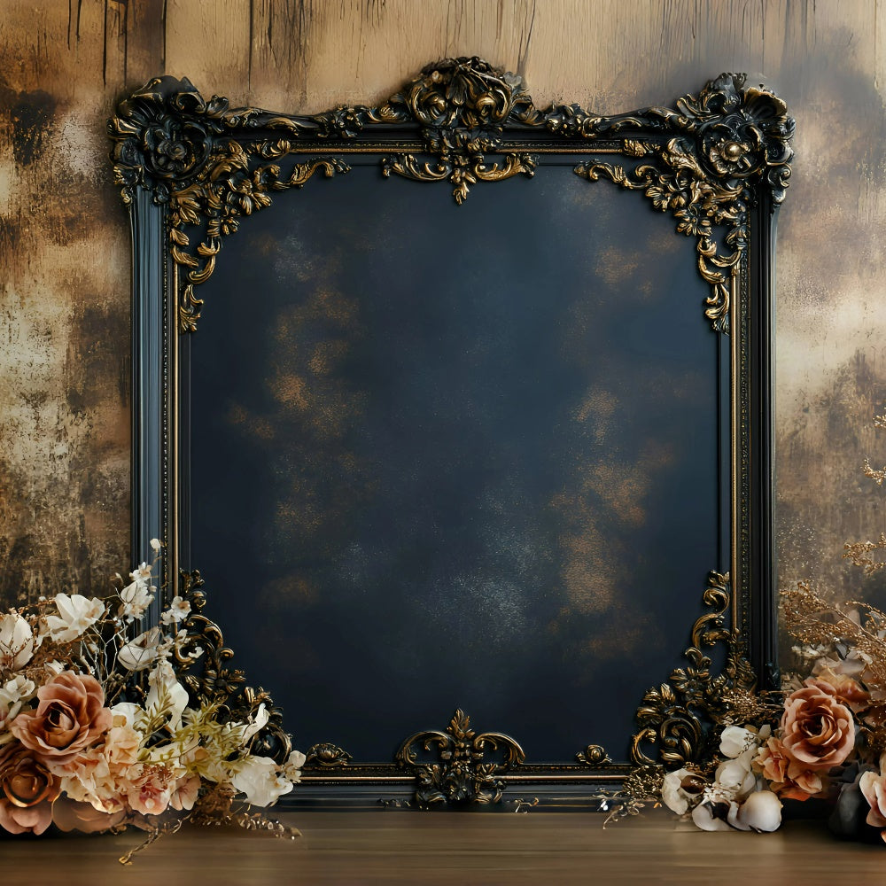 Artistic Backdrop Gold Frame Bloom Fabric Backdrops GQ57-187