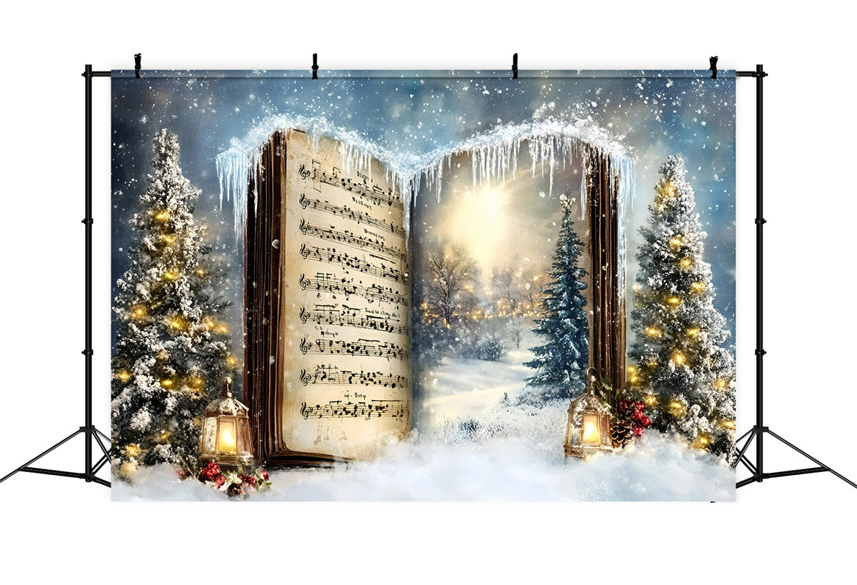 Christmas Backdrops For Photos Carol Frozen Forest Backdrop GQ57-19