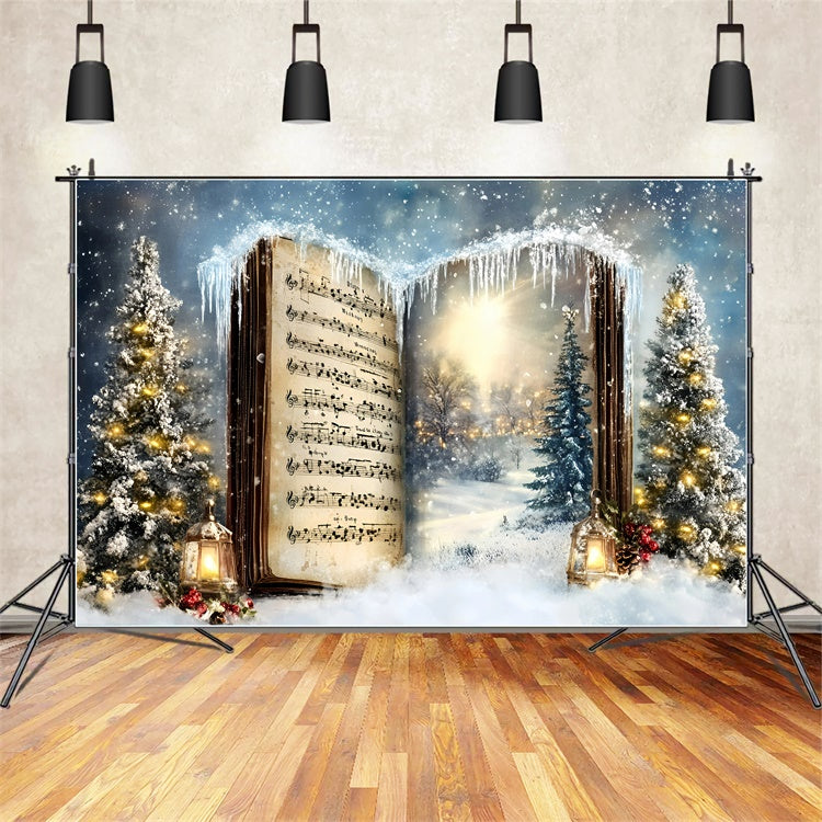 Christmas Backdrops For Photos Carol Frozen Forest Backdrop GQ57-19